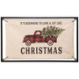 Christmas Buffalo Check Truck Fabric Sign G65155