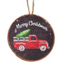 Merry Christmas Truck Round Ornament GNK150
