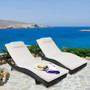 Black Outdoor Rattan Chaise Lounge Chair (Hw52051)