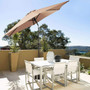 Beige 9Ft Patio Umbrella Patio Market Steel Tilt With Crank Outdoor Yard Garden- (Op2806Be)