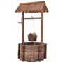 Fir Wood Outdoor Wooden Wishing Well Planter Bucket (Op3047)