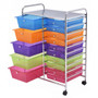 Steel 15 Drawers Rolling Storage Cart Organizer (Hw53825Rb)