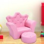 Pink Kids Sofa Armrest Couch With Ottoman (Hw54194)