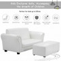 White Soft Kids Double Sofa With Ottoman- (Hw54199Wh)