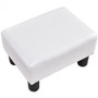 White Small Pu Leather Rectangular Seat Ottoman Footstool- (Hw56300Wh)