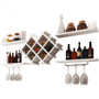 White Set Of 5 Wall Mount Wine Rack Set With Storage Shelves- (Hw57392Wh)