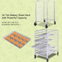 Silver 10 Sheet Aluminum Rolling Bakery Pan Rack (Kc44420)