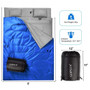 Blue 2 Person Waterproof Sleeping Bag With 2 Pillows- (Op3650Ls)