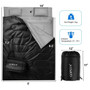 Black 2 Person Waterproof Sleeping Bag With 2 Pillows- (Op3650Bk)