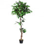 5.5 Ft Artificial Ficus Silk Tree With Wood Trunks (Hw59511)