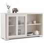 White Sideboard Buffet Cupboard Storage Cabinet With Sliding Door- (Hw53867Wh)