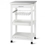 Mdf Rolling Kitchen Trolley Storage Basket And Drawers Cart (Hw60499)