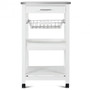 Mdf Rolling Kitchen Trolley Storage Basket And Drawers Cart (Hw60499)