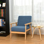 Blue Modern Fabric Upholstered Solid Wood Frame Accent Chair- (Hw60441Bl)