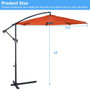 Orange 10' Patio Outdoor Sunshade Hanging Umbrella- (Op2808Or)