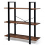 Particle Board And Metal 3-Tiers Bookshelf Industrial Bookcases Metal Frame Shelf Stand (Hw61063)