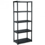 Black 5-Tier Storage Shelving Freestanding Heavy Duty Rack (Hw62999)