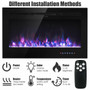 Multicolor 36 " Electric Wall Mounted Fireplace With Multicolor Flame (Ep24725Us)