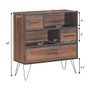 Walnut Multipurpose Sideboard Storage Cabinet With Metal Leg & Drawers (Hw62992)