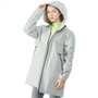 Gray Hooded Women'S Wind & Waterproof Trench Rain Jacket-M (Gm21901009Gr-M)