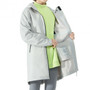 Gray Hooded Women'S Wind & Waterproof Trench Rain Jacket-M (Gm21901009Gr-M)