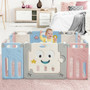 Multicolor 14-Panel Foldable Baby Playpen Kids Activity Centre-Multicolor (Bb5487Cl)