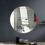 Golden 27.5" Modern Metal Wall-Mounted Round Mirror For Bathroom- (Hw63840Gd)