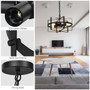 Black 5-Light Metal Drum Shape Industrial Pendant Light (Ep24538Us)