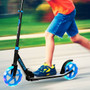 Blue Portable Folding Sports Kick Scooter With Led Wheels- (Sp0571Bl)