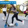 Blue Portable Folding Sports Kick Scooter With Led Wheels- (Sp0571Bl)