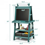 Green 3 In 1 Double-Sided Storage Art Easel- (Ty327442Bl)