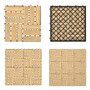 Brown 10 Pcs 12" X 12" Acacia Wood Interlocking Check Deck Tiles (Hw65266)