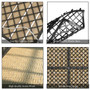 Brown 10 Pcs 12" X 12" Acacia Wood Interlocking Check Deck Tiles (Hw65266)