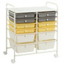 Yellow 12 Drawers Rolling Cart Storage Scrapbook Paper Organizer Bins- (Hw56500Ye)