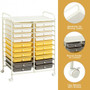 Yellow 20 Drawers Storage Rolling Cart Studio Organizer- (Hw56501Ye)