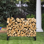 Black 4 Feet Outdoor Steel Firewood Log Rack (Op70477)