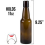 11 Oz Amber Glass Bottles KBOT-007