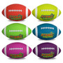 6 Regulation Size Neon Footballs SBAL-411