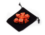 7 Die Polyhedral Dice Set In Velvet Pouch- Opaque Orange GDIC-1110