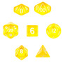 7 Die Polyhedral Set In Velvet Pouch-Translucent Yellow GDIC-1113