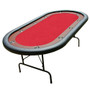 Red Felt Poker Table With Dark Wooden Race Track 84"X42" GTAB-002