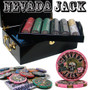 Pre-Packaged - 500 Ct Nevada Jack Black Mahogany Chip Set CSNJ-500M