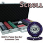 300 Ct Custom Breakout Scroll Poker Chip Set Aluminum Case CSSC-300ALC