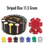 300 Ct - Pre-Packaged - Striped Dice 11.5 G Wooden Carousel CSSD-300C