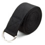 Black 8' Cotton Yoga Strap With Metal D-Ring SYOG-401