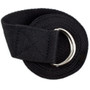 Black 8' Cotton Yoga Strap With Metal D-Ring SYOG-401