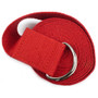 Red 8' Cotton Yoga Strap With Metal D-Ring SYOG-404