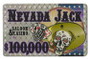 Roll Of 25 - $100,000 Nevada Jack 40 Gram Ceramic Poker Plaque CPNJ-$100000*25