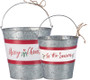 36581 Bucket Set - Merry Christmas - Set Of 2 (Pack Of 3)