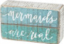 38271 Slat Box Sign - Mermaids - Set Of 2 (Pack Of 3)